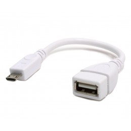 USB 2.0 Hi-Speed OTG Adapterkabel, A-Buchse - Micro B-Stecker 0,15m weiß